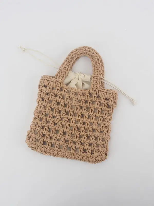 Hollow Solid Mini Knitting Woven Bag Handbag