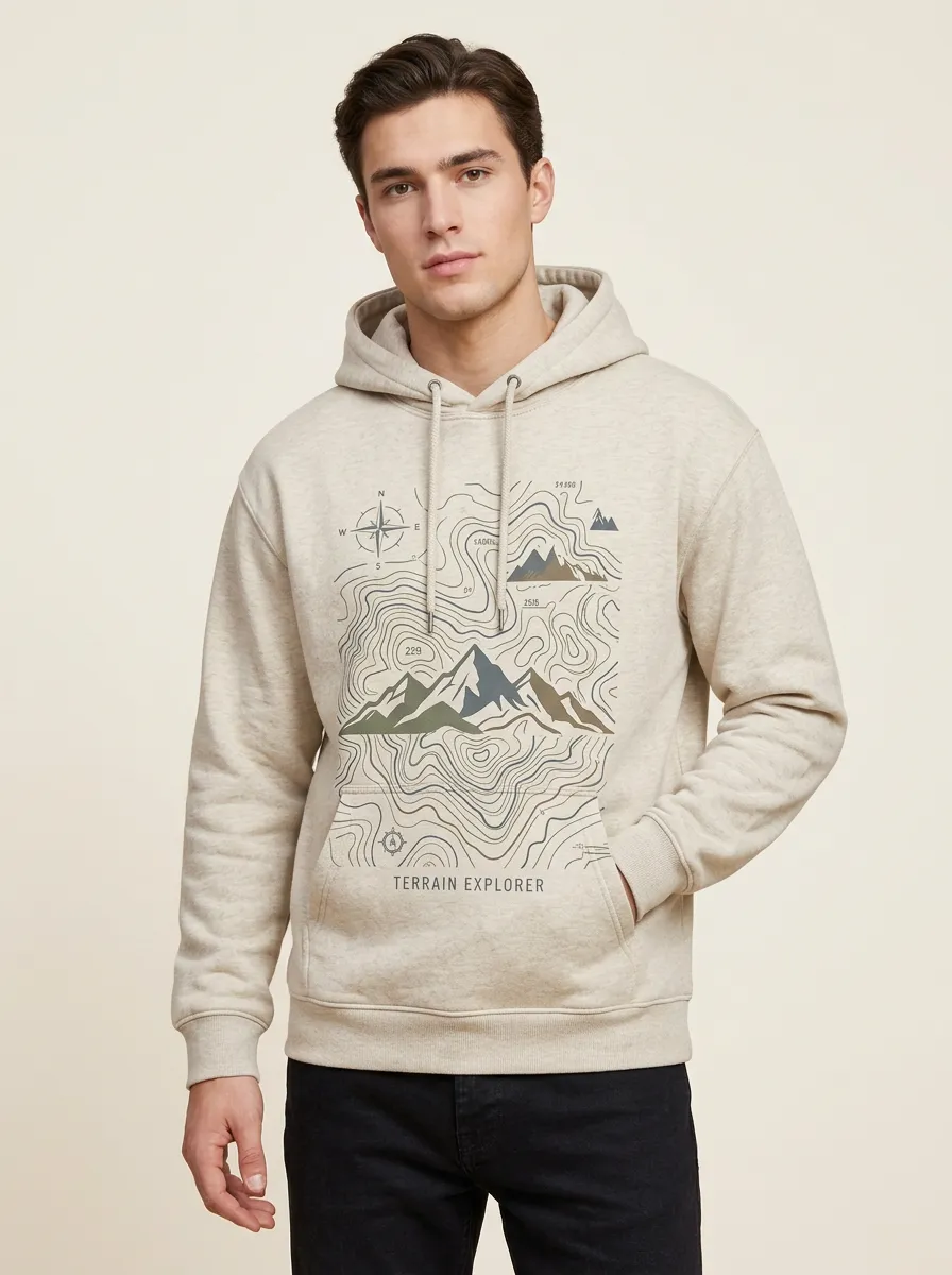 Men's Ridge Outdoor Explorer Mountain Topographic Graphic Hoodie