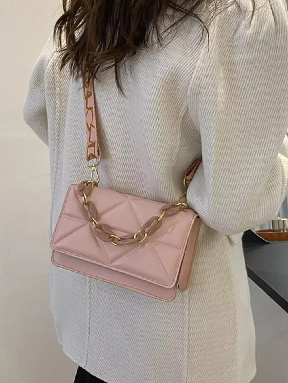 Quilted Adjustable Strap Crossbody Bag