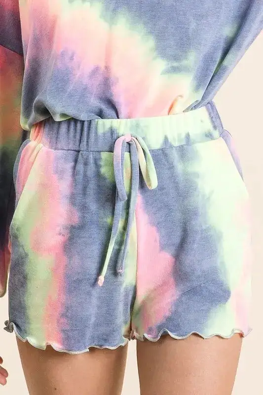 Tie Dye French Terry Shorts and Curly Edge