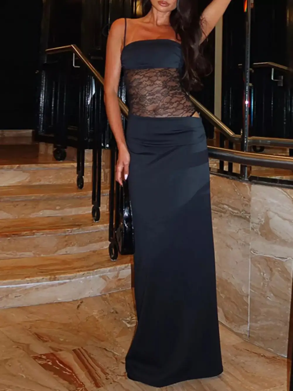 Clean Line Lace Maxi Dress