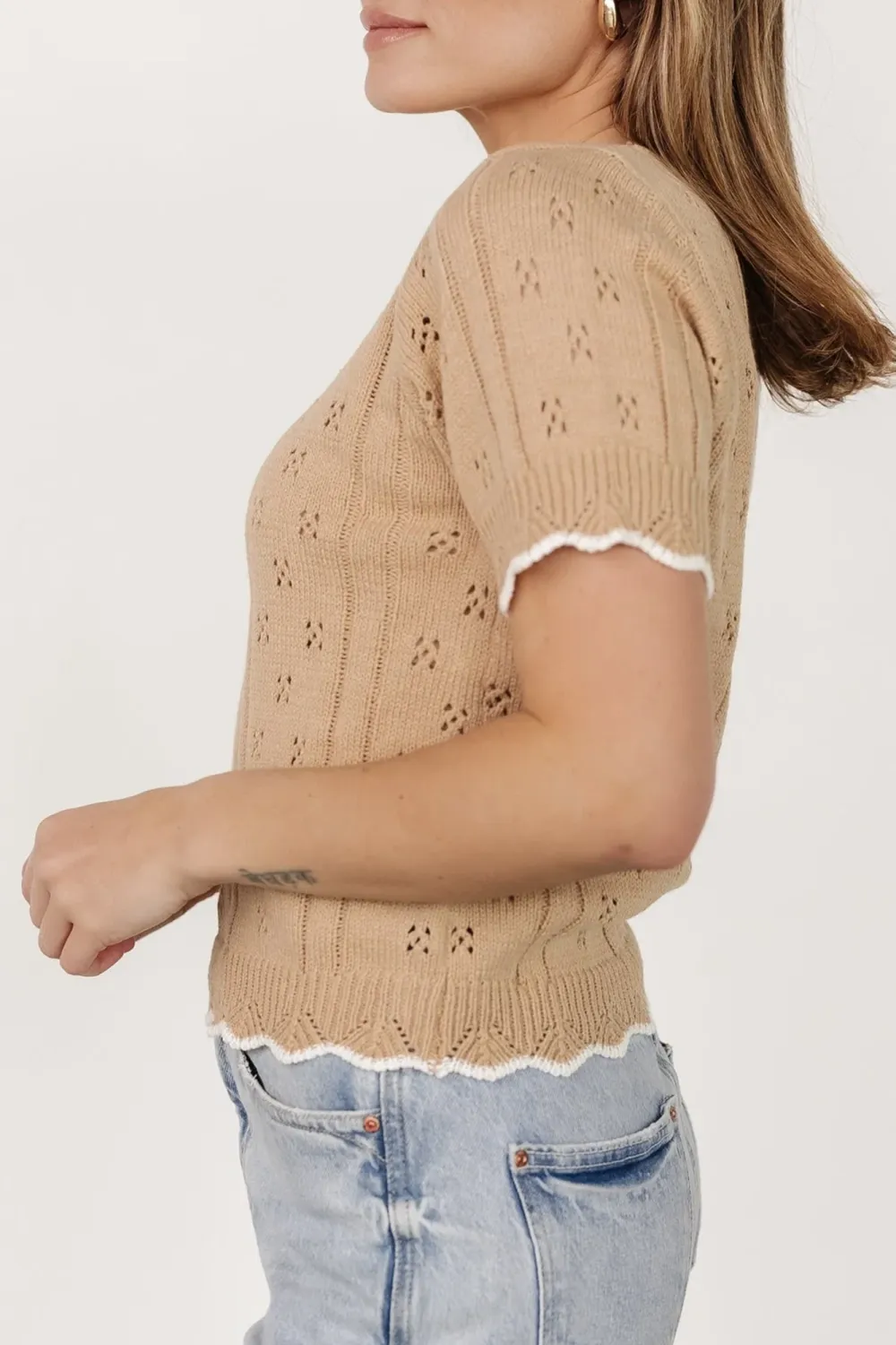 Temperament Lady Printed Hollow Shirt