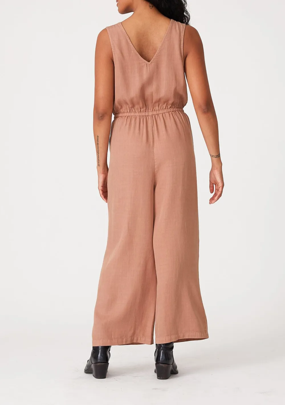 Surplice Wide Leg Sleeveless Jumpsuit