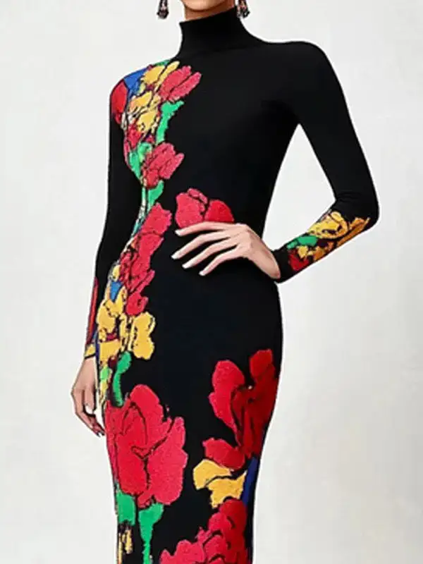 Skinny Neck Maxi Dress