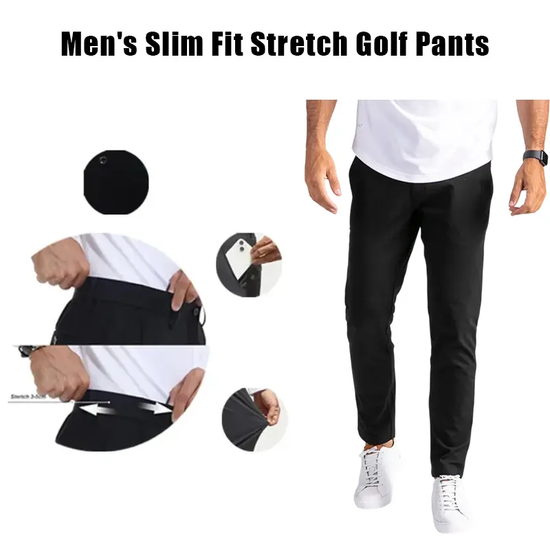 Men’s Slim Fit Stretch Golf Pants 10-Pack – All Colors Included