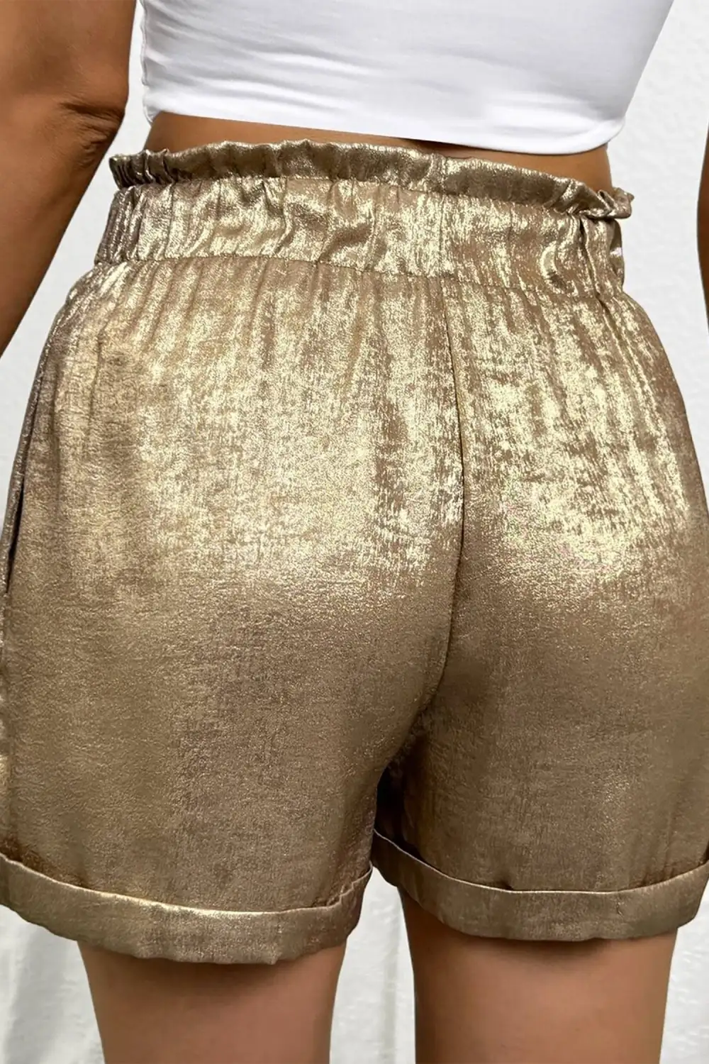 Elastic Waist Drawstring Casual Shorts