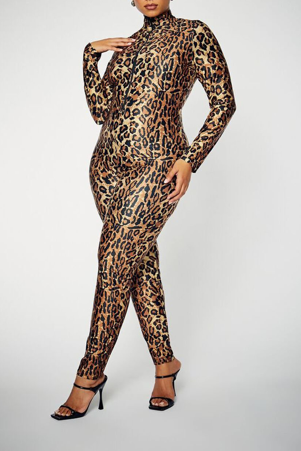 Plus Size Leopard Costume Jumpsuit