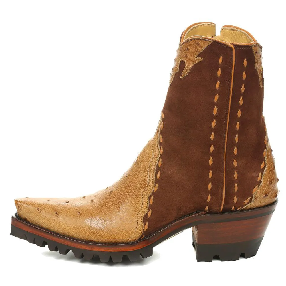 Faux-Suede Faux-Leather Zip-Up Patchwork Western Boots