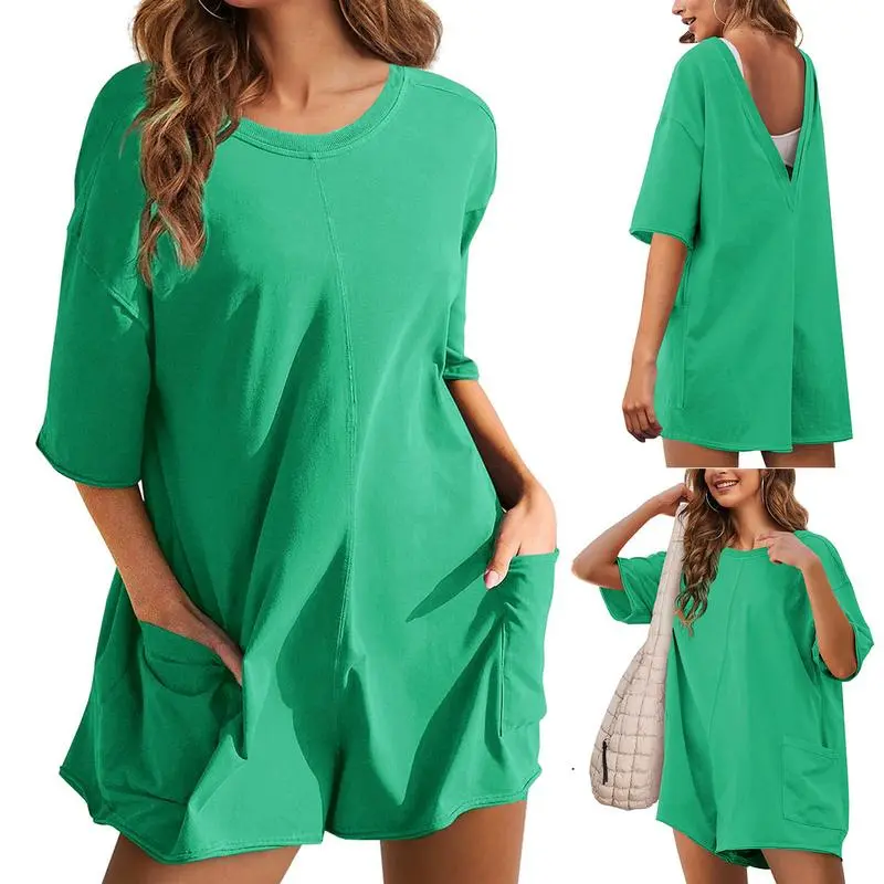 7PACK-Women'S Oversized Athletic Jumpsuit Casual Romper Overall