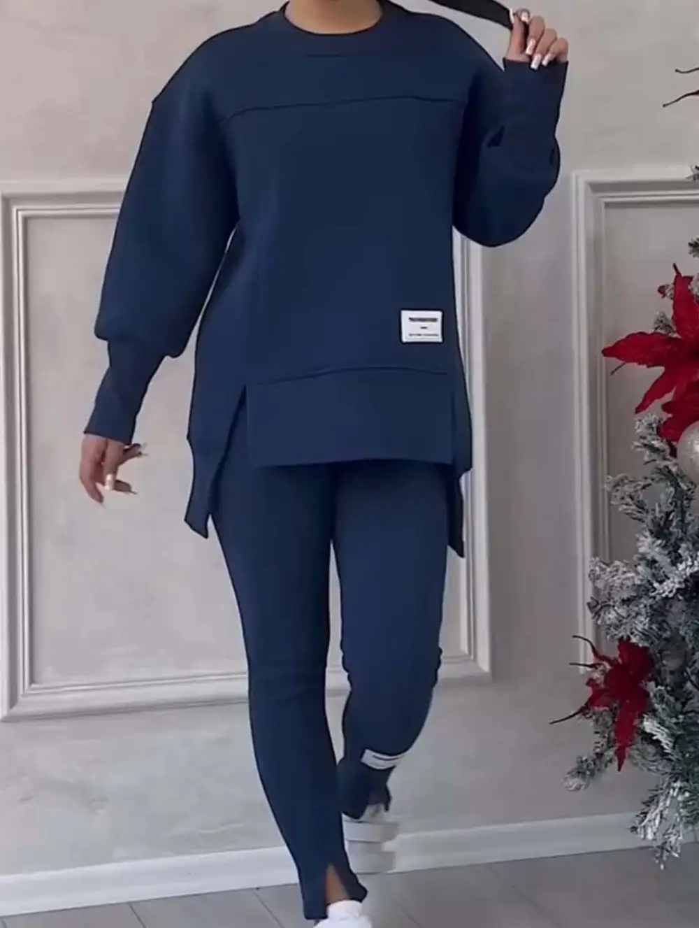 Irregular Long-Sleeved Sweatshirt Suit