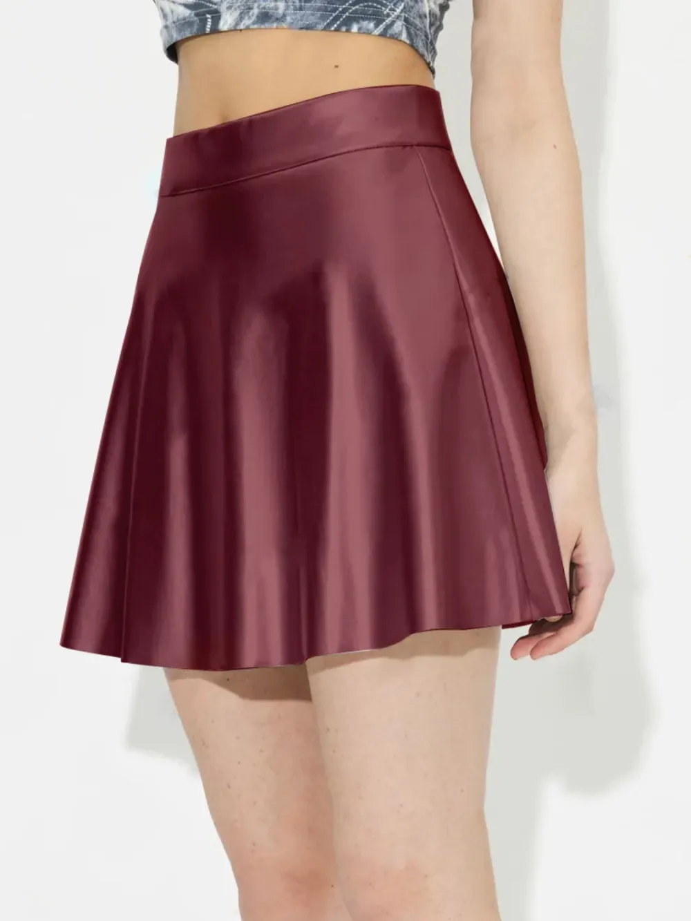 Natural Ruched Mini Skirt