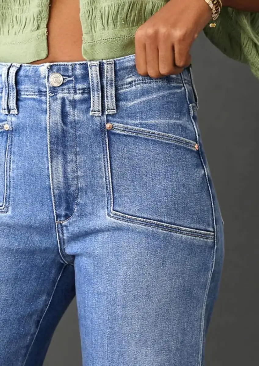 Relaxed Leg High Neck High Waist Jeans