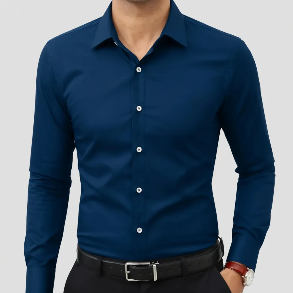 Stretch Slim-Fit Long-Sleeve Button-Down Shirt