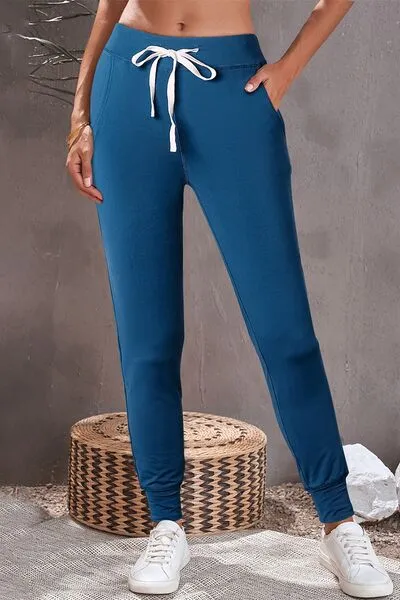 Relaxed Drawstring Pocketed Jogger Pants