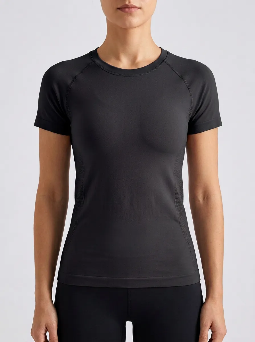 Women's Textured Seamless Raglan Crewneck T-Shirt