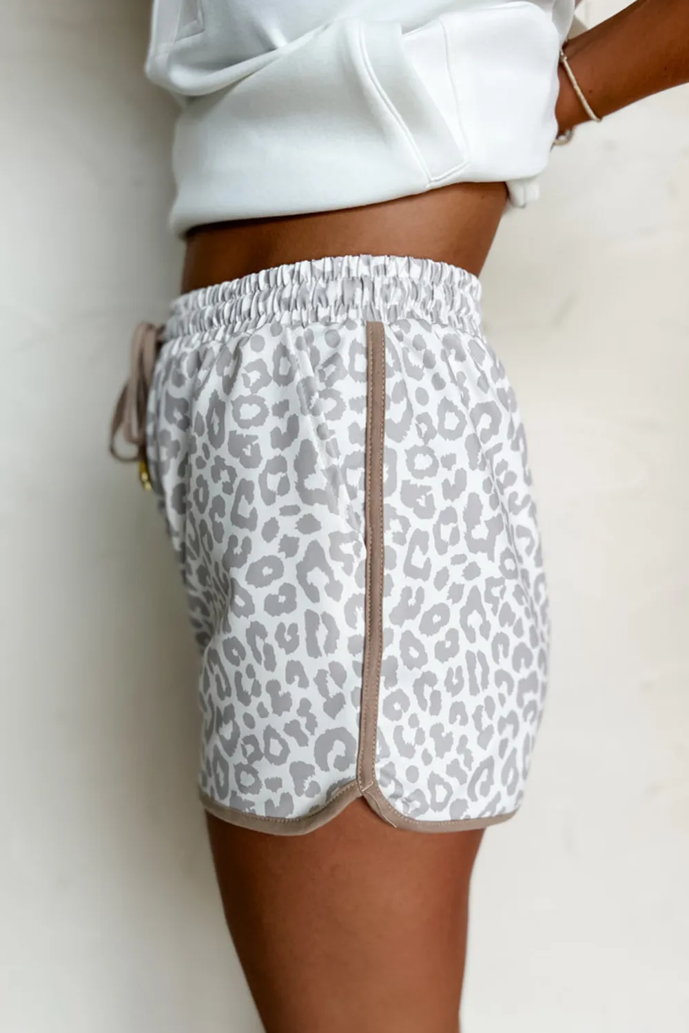 Lace-Detail Leopard Shorts