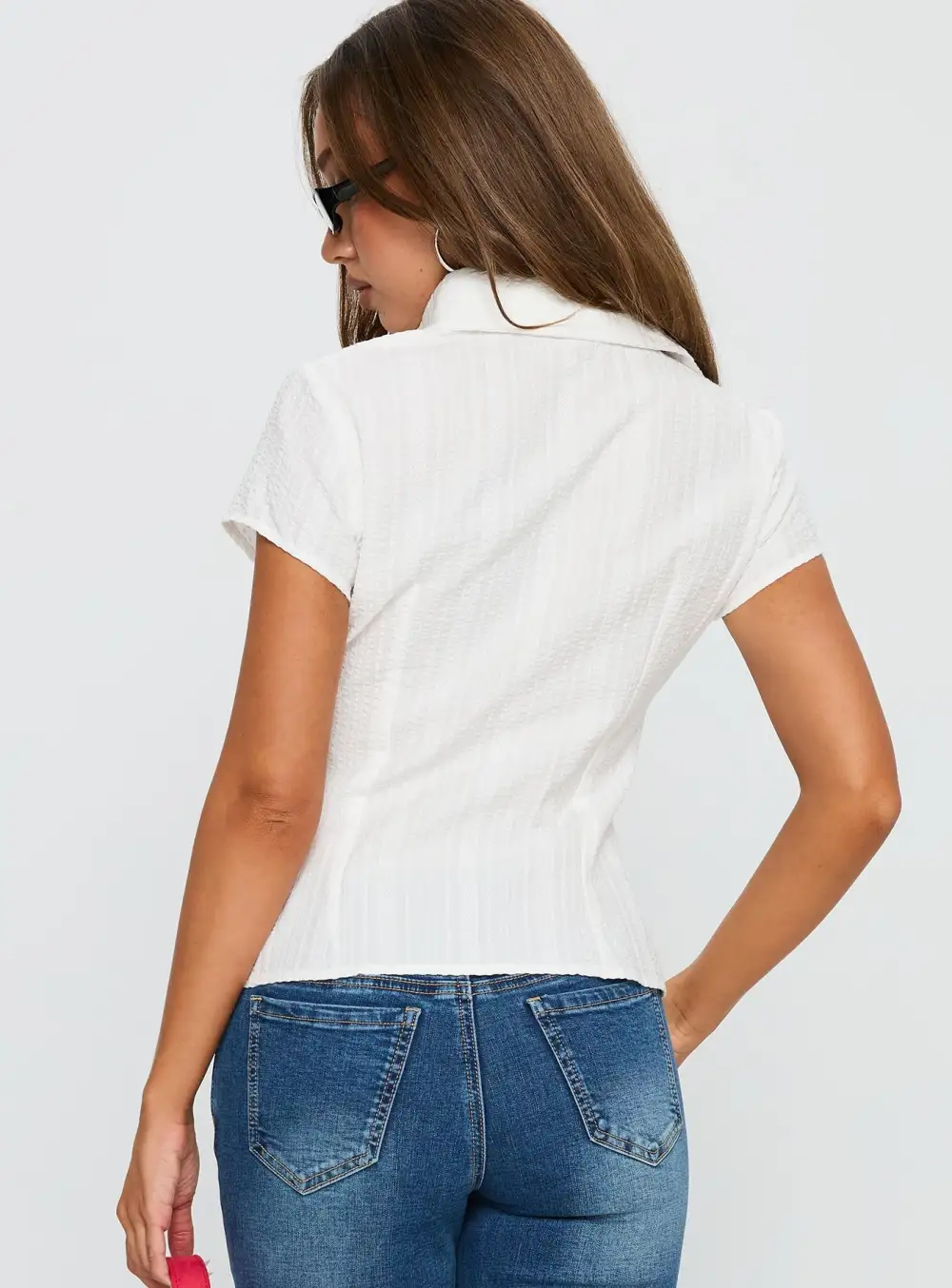Easygoing Button Up Collared Blouse