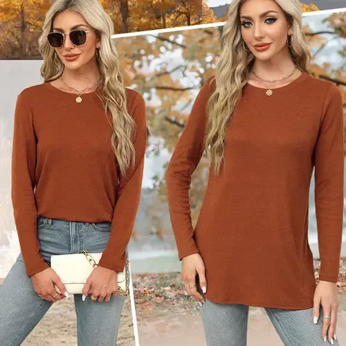 Women's Long Sleeve Round Neck Shirts