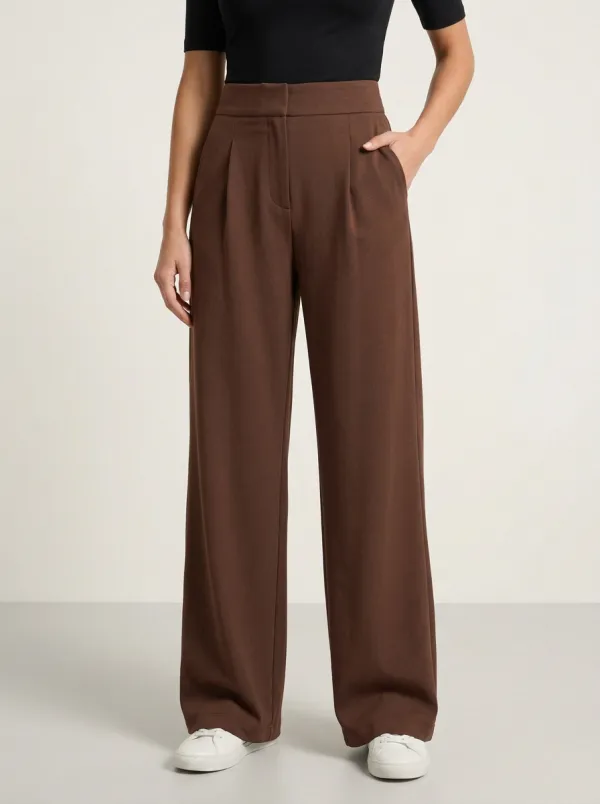 Classic Wide-Leg Solid Printed Women's Wide-Leg Pants