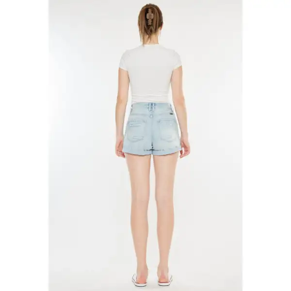 High Rise Repaired Mom Denim Shorts