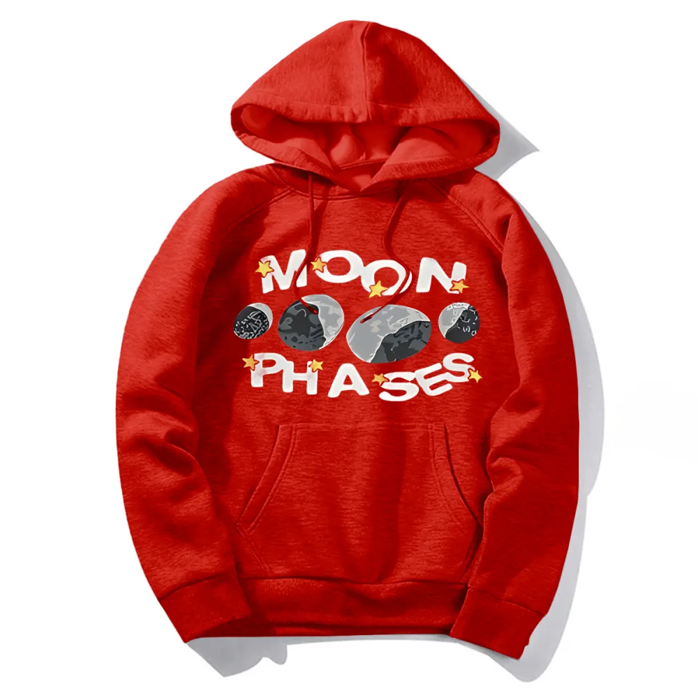 Sad Moon Print Hoodie