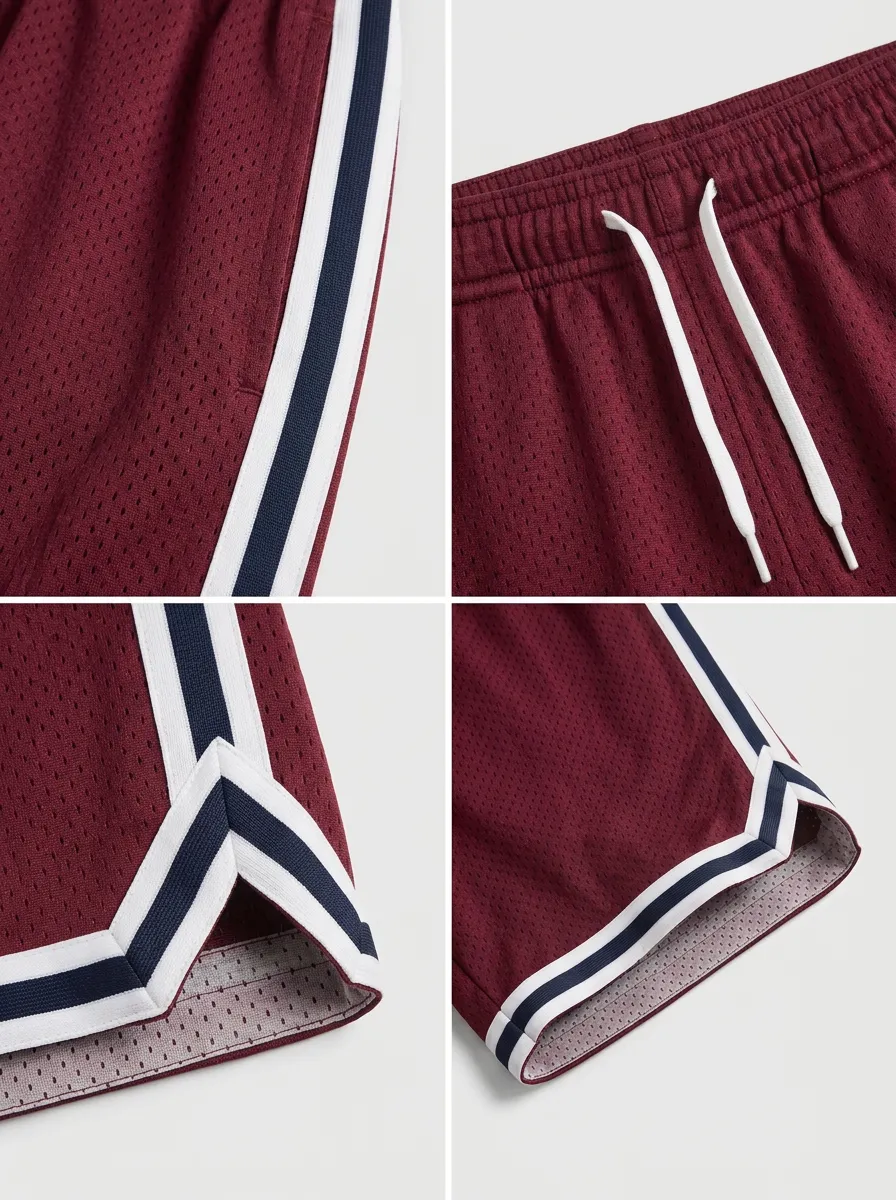 Urban Striped Detail Mesh Detail Set Men's Basketball Shorts