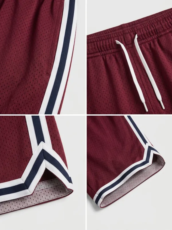 Urban Striped Detail Mesh Detail Set Men's Basketball Shorts