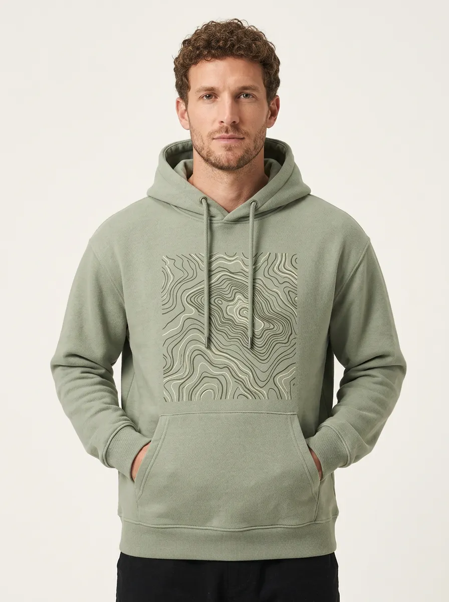 Men's Hiking Topographic Graphic Hoodie