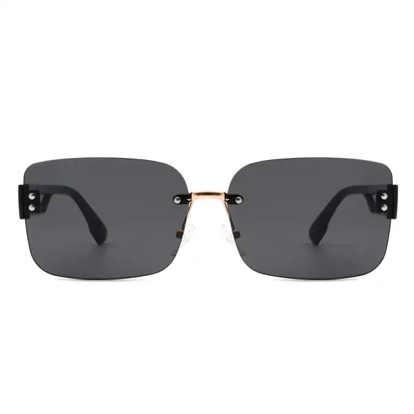 Scalloped Rectangle Square Frame Sunglasses