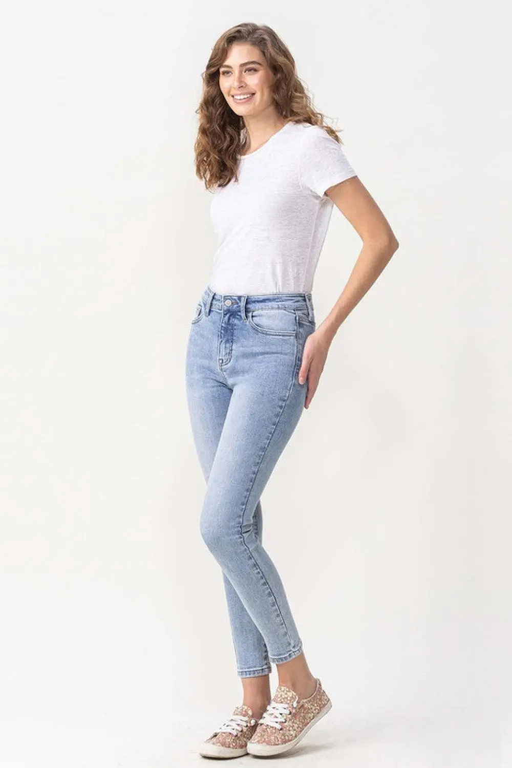 Polished High Waist Skinny Denim Jeans