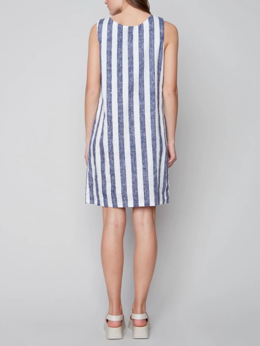 Navy Striped Pocketed Sundress