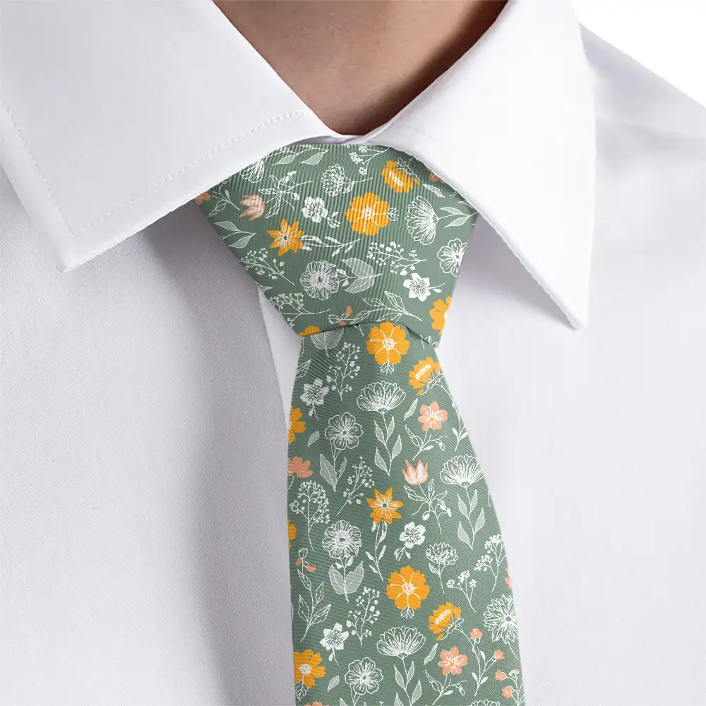 Wildflower Floral Pattern Necktie