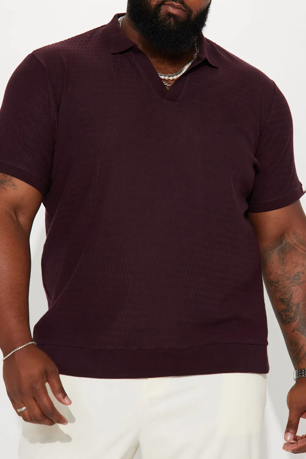 Casual Style Short Sleeve Polo - Burgundy