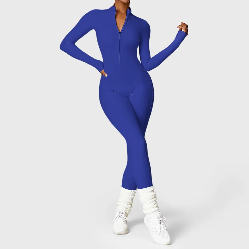 Ironfit Long-Sleeve Zip-Up Jumpsuit – Perfect for Cooler Weather!