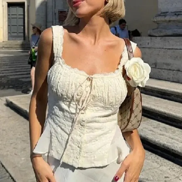 Tailored Lace Cotton Blend Embroidered Set