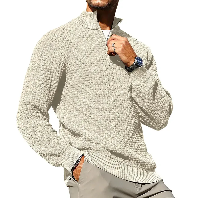 🔥 Men's Cable Knit Quarter-Zip Sweater
