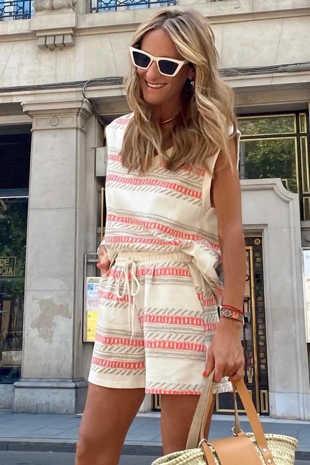Striped Print Cozy Everyday Lounge Set