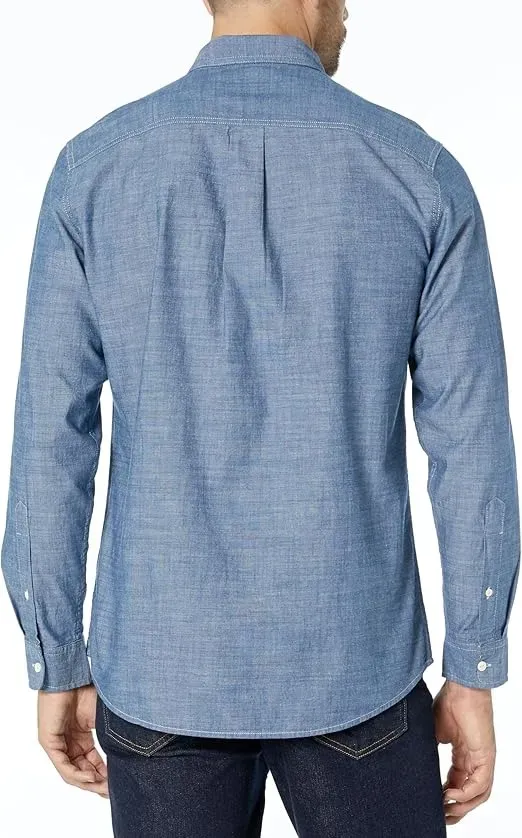 Men's Regular-Fit Long-Sleeve Chambray Shirt