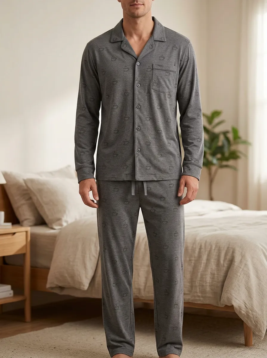 Relaxed Motif Classic Men's Pajama Set