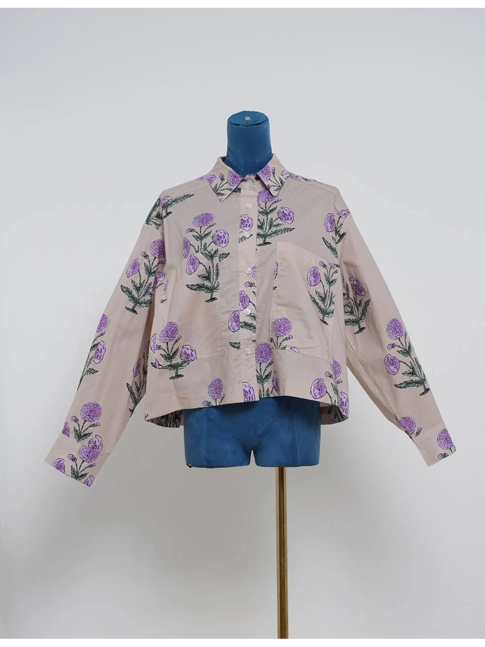 Boho Turndown Collar Button Long Sleeves Shirt