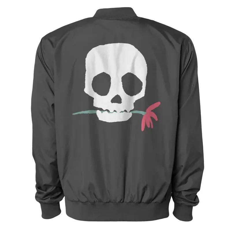 Artistic Skull with Rose Graphic Jacket