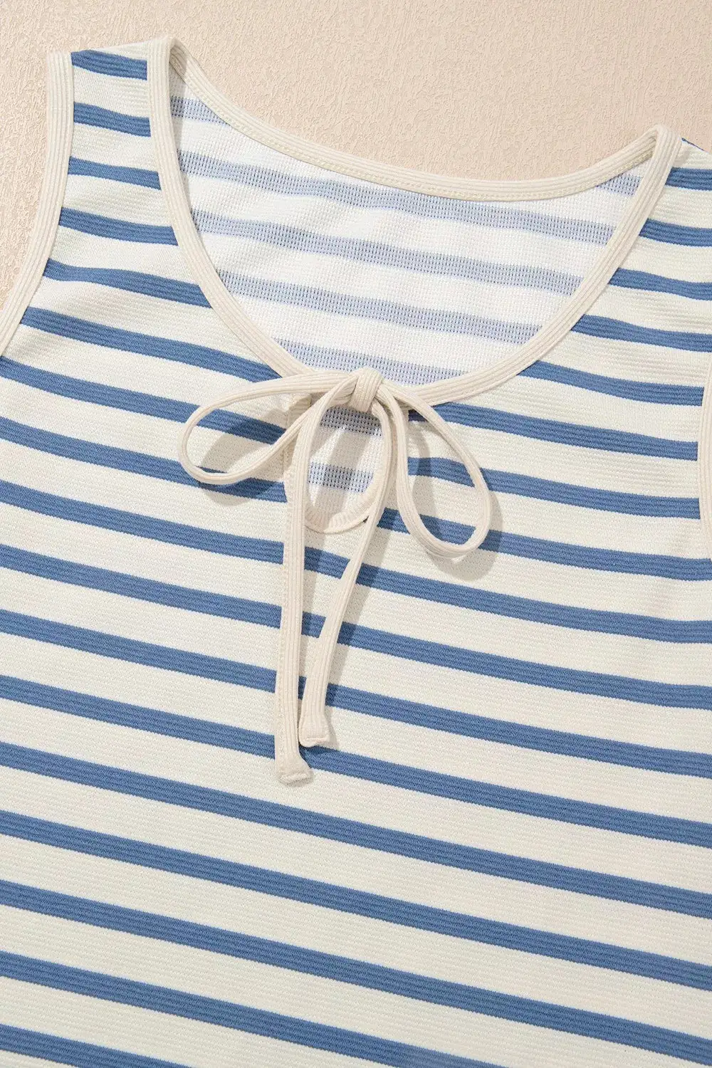 Easy Fit Striped V Neck Slit Midi Dress