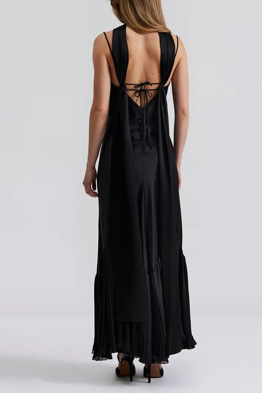 Ruffled Hem Spaghetti Strap Maxi Dress