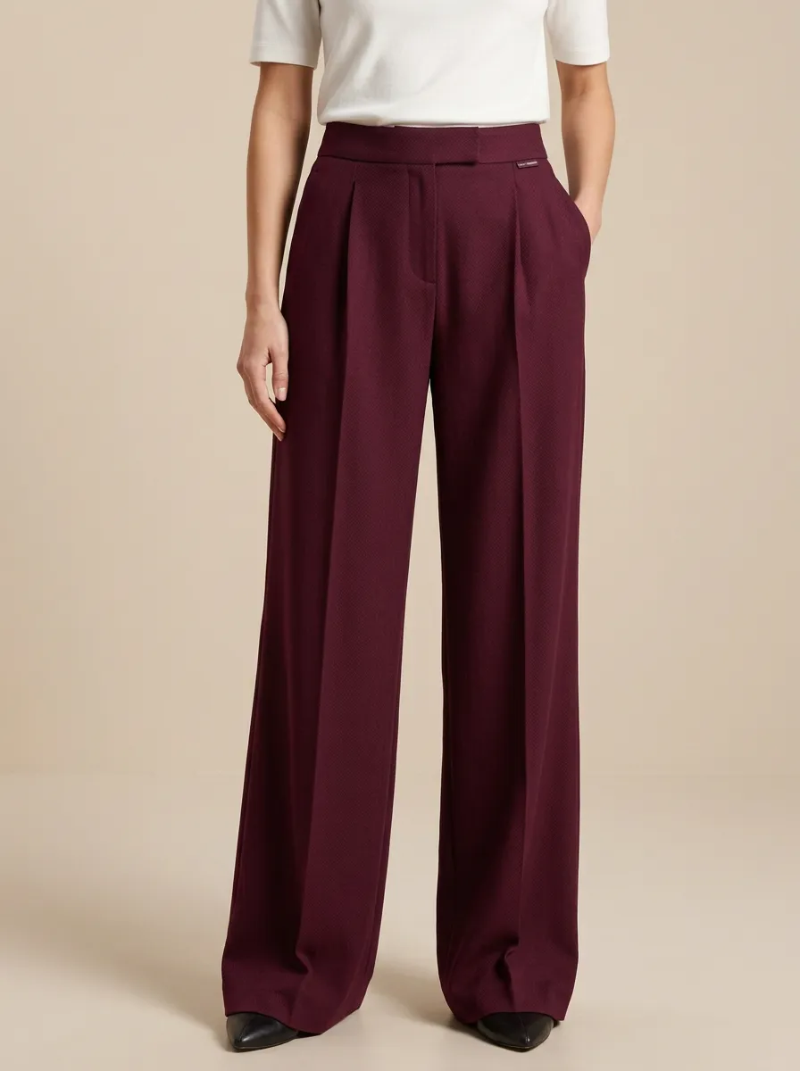 Women’s Vintage Plaid Wide Leg Flowy Pants