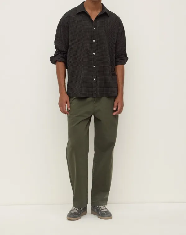 Moss & Black Oversized Cotton Shirt