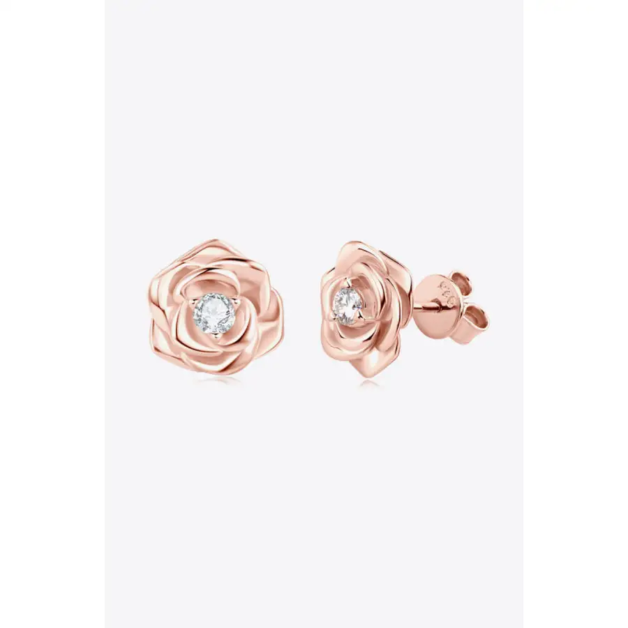 Moissanite Flower Sterling Silver Earrings