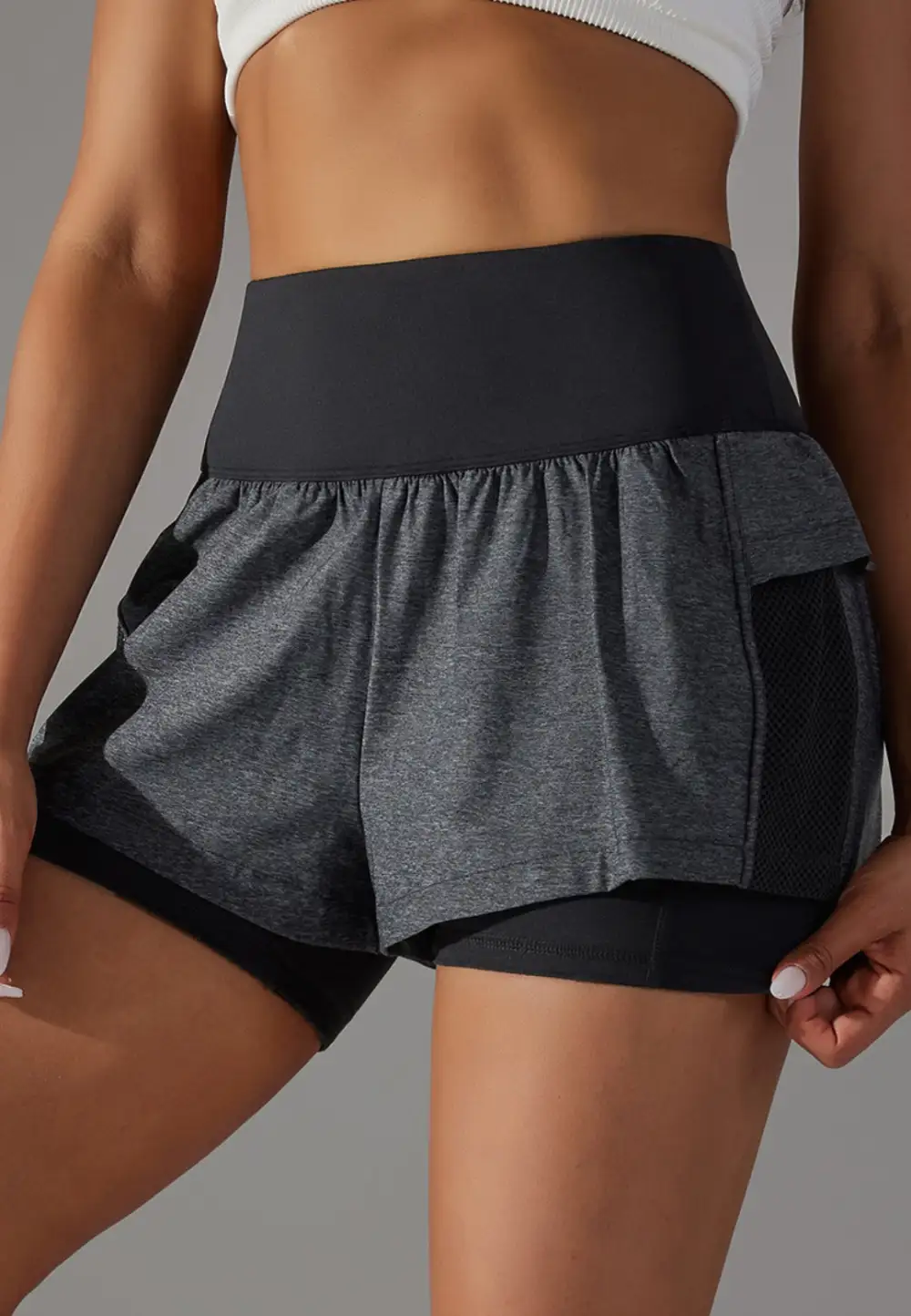 High-Waist Layered Ruffle-Detail Casual Shorts