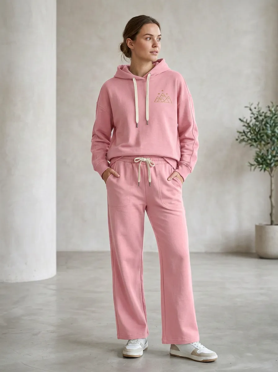 Women's Nature Lover Mountain Stars Printed Hoodie Sweatpants Set