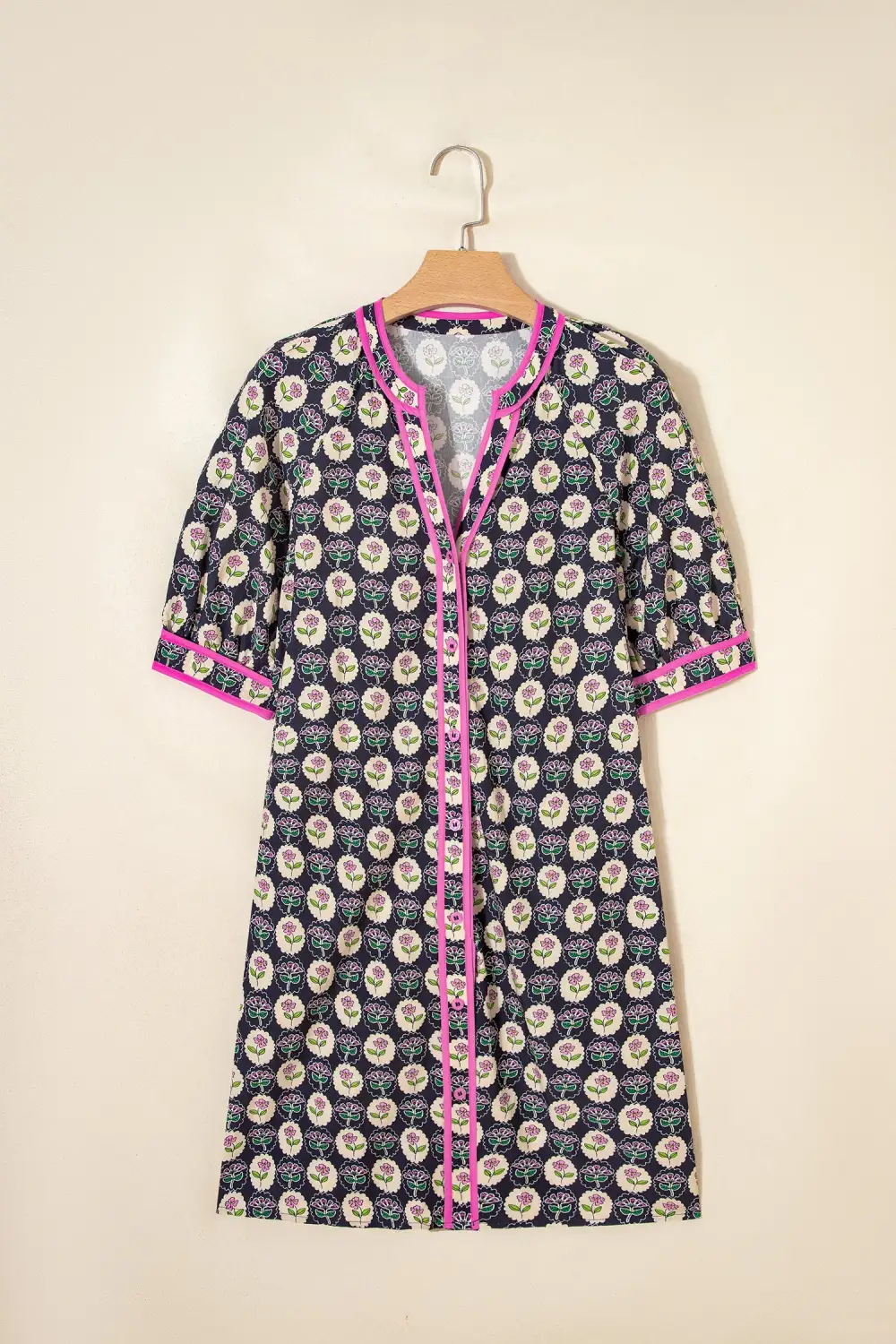 Soft Touch Floral Striped Short Sleeve Dress