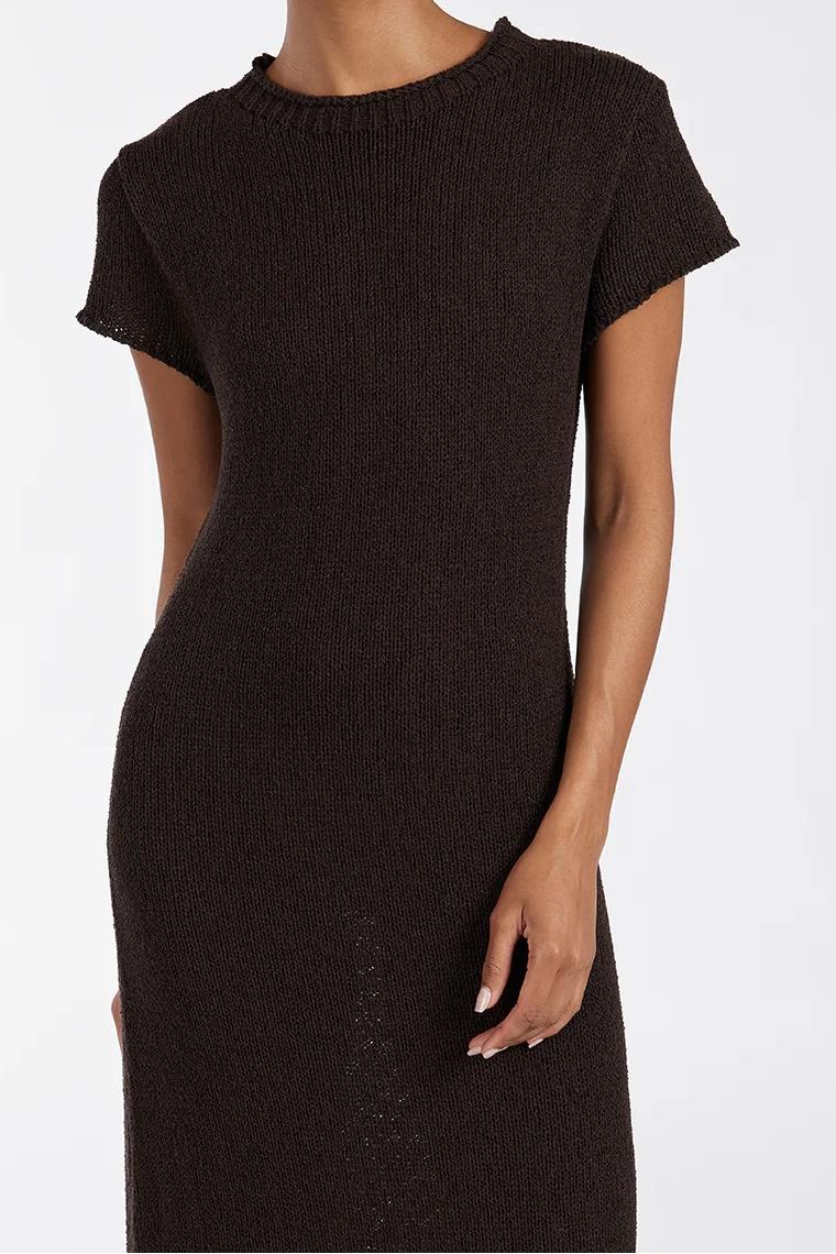 BITTER CHOC KNIT MIDI DRESS